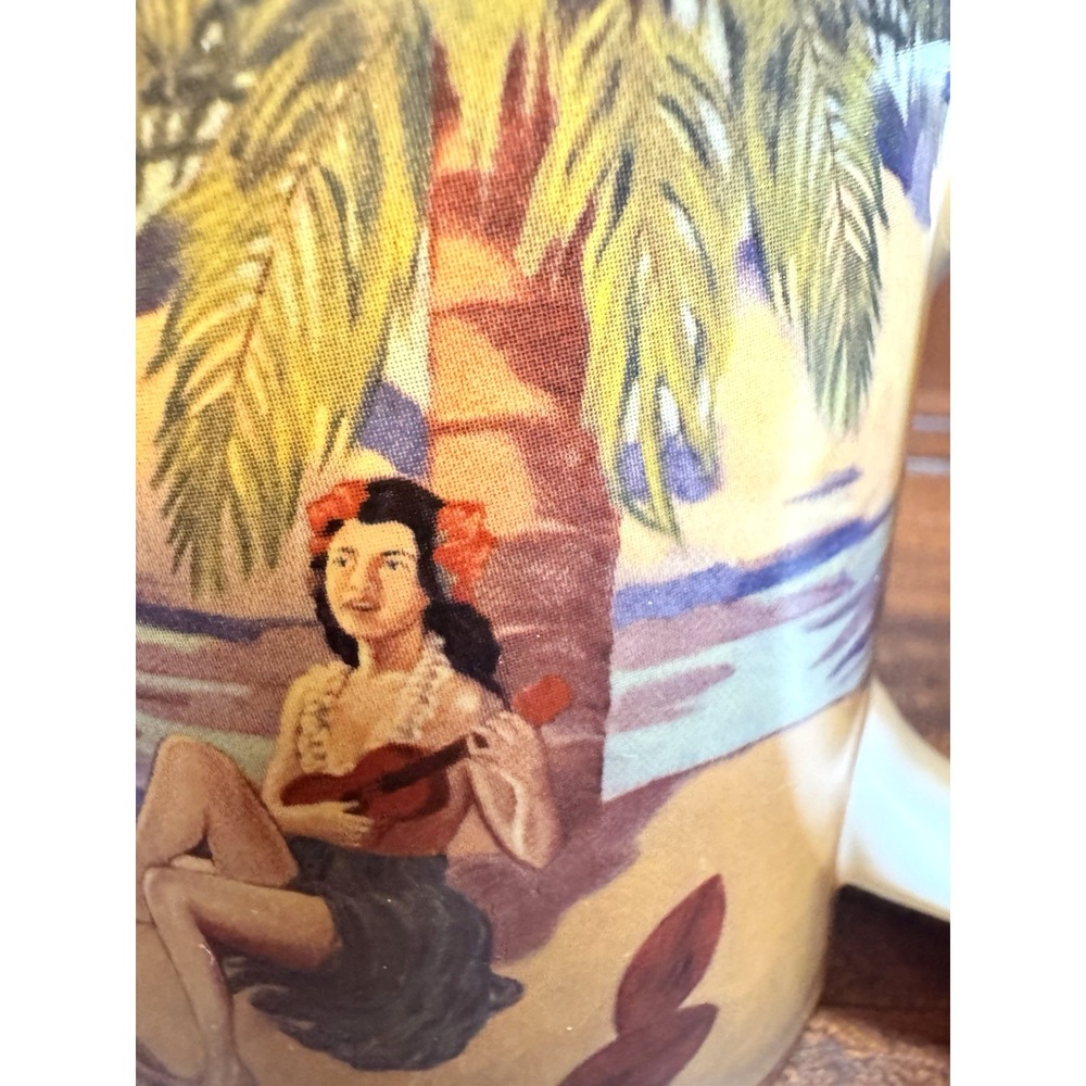 Hawaiian Island Heritage Vintage Ceramic Mug Rick Sharp Kona Surfboard Rentals - Picture 12 of 14